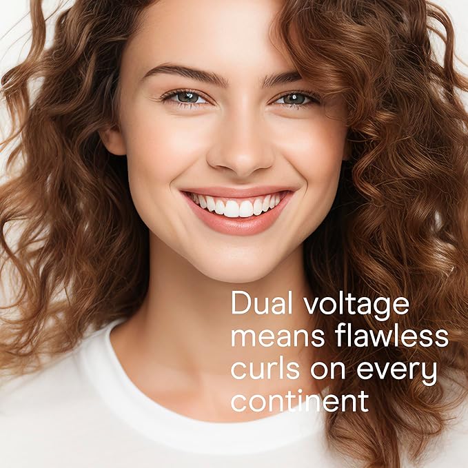 Conair Double Ceramic 1 1/4-Inch Curling Iron, 1-1/4 Inch Extra-Long Barrel Hair Curling Iron, 30 Heat Settings, Turbo Heat, Auto Off, Cool Tip, Dual Voltage, Rose Gold