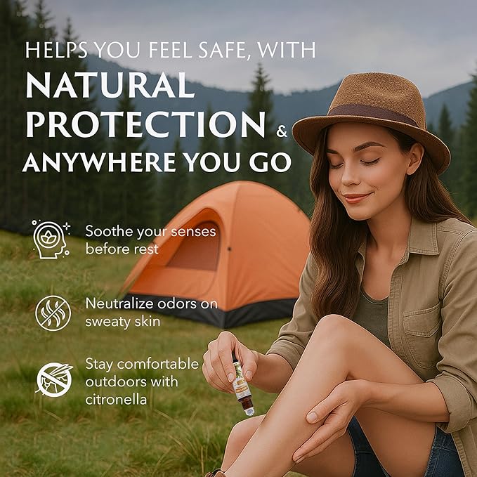 Mine Citronella Oil Roll On – 100% Natural Citronella Essential Oil for Skin, Roller for Outdoor Camping, Hiking, Picnics, Travel