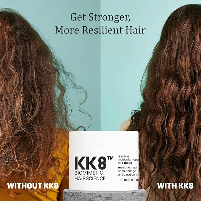 KK8 Biomimetic Hairscience Leave-In Molecular Repair Hair Mask, Professional Strength Treatment for Damaged Hair, 3.8 fl oz