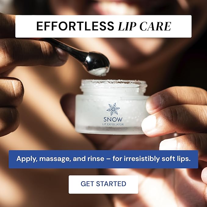 SNOW Lip Scrub Exfoliator - Sugar Scrub for Dry, Cracked Lips with Jojoba Oil, Lavender & Mint - Nourishes, Hydrates & Repairs - Treatment with Refreshing Formula, Comes with Dual Applicator