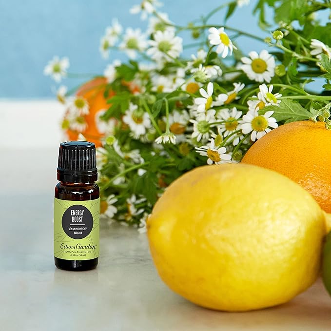 Edens Garden Energy Boost Essential Oil Blend- 100% Pure Premium Grade, Undiluted, Natural, Therapeutic, Aromatherapy, The Best for Diffusing, Kid Safe, Humidifiers, Skin 10 ml (.33 fl oz)