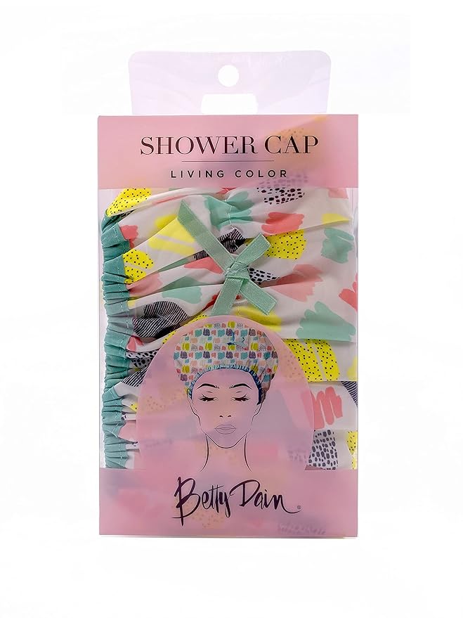 Reusable Shower & Bath Cap & Lined, Oversized Waterproof Shower Caps Large Designed for all Hair Lengths with PEVA Lining & Elastic Band Stretch Hem Hair Hat - Fashionista Living Color
