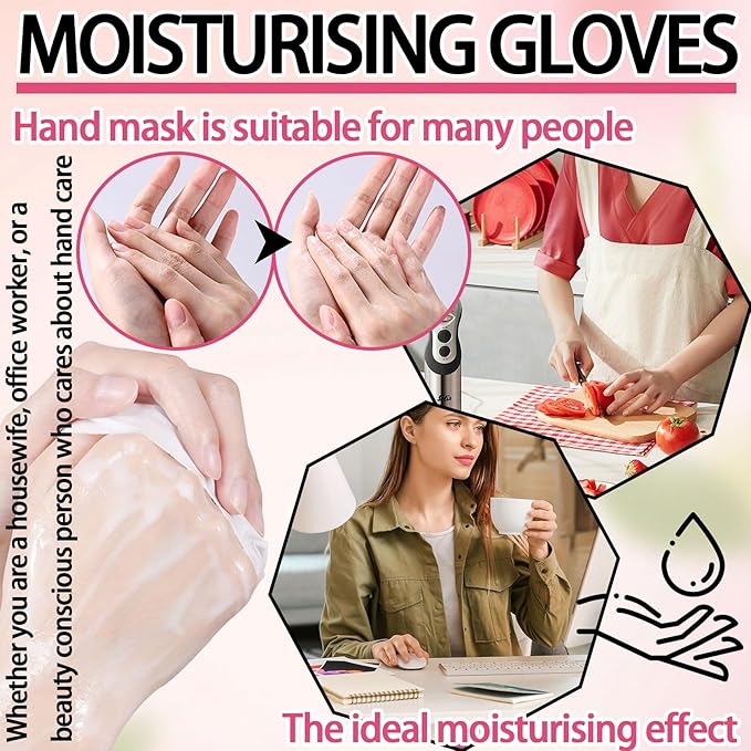 6PCS Hydrating Hand Mask Gifts Set,Intensive Cute Hand Masks for Dry Cracked Hands,Gentle Long Lasting Hand Masks Moisturizing Gloves for Soft and Smooth Touch Hands