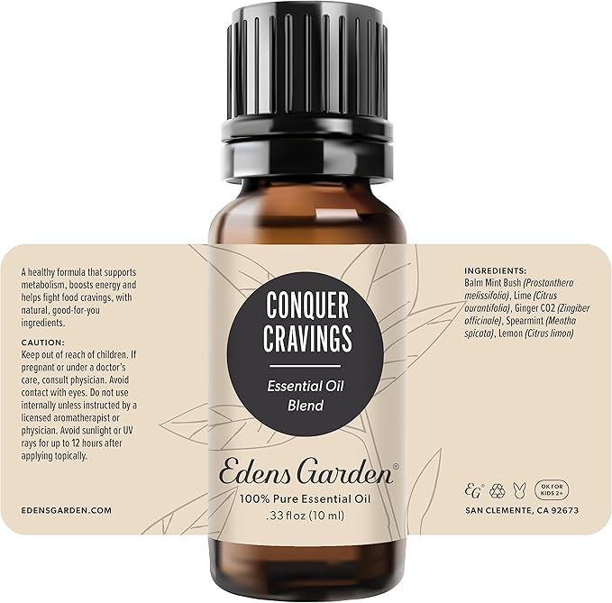 Edens Garden Conquer Cravings Essential Oil Blend- 100% Pure Premium Grade, Undiluted, Natural, Therapeutic, Aromatherapy, The Best for Diffusing, Skin, Humidifiers, Kid Safe 10 ml (.33 fl oz)