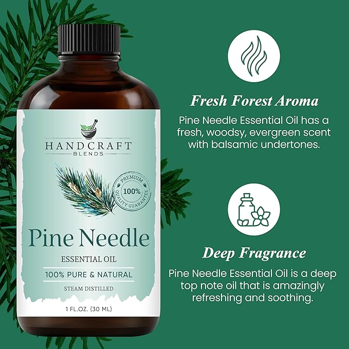 Handcraft Blends Pine Essential Oil – 1 Fl Oz – 100% Pure and Natural – Premium Grade Essential Oil for Diffuser and Aromatherapy, Skin, Massage, Candle and Soap Making Fragrance