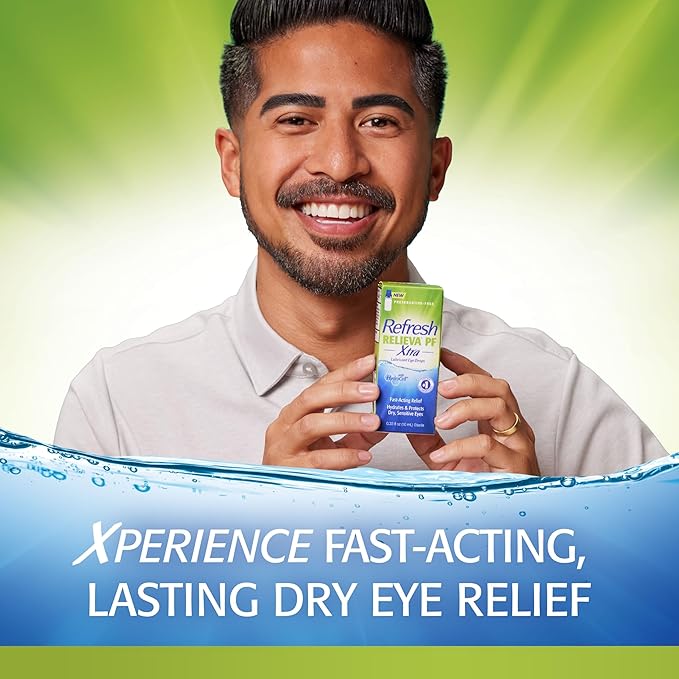 Refresh RELIEVA PF Xtra Preservative-Free Artificial Tears Lubricant Eye Drops, 0.33 fl oz (10 mL)