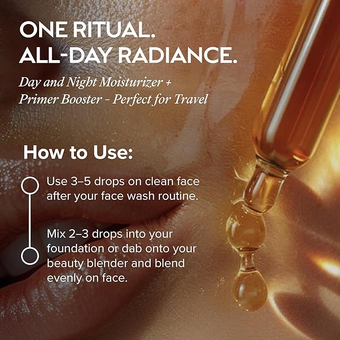 ZAAINA Extra Glow Face Serum - Natural Hydrating Glow Face Oil, Moisturizing Lightweight Oil for Dry, Dull & Sensitive Skin, Ayurvedic Moisturizer & Natural Primer for Makeup for all Skin Types - 1 oz