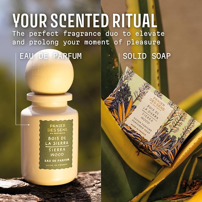 Panier des Sens - Sierra Wood Women Perfume 1.7 Floz – Sandalwood Perfume - Daily Luxury Women's Fragrances - Eau de Parfum Crafted in Grasse, France - Gifts for Her - Elegant Packaging