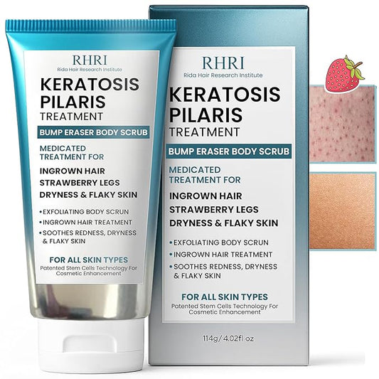 KP Bump Eraser Body Scrub | Keratosis Pilaris Treatment | Bump Eraser Body Scrub | Exfoliating Body Scrun | Ingrown Hair Treatment | Clears Strawberry Legs | Soothes Redness, Dryness & Flaky Skin