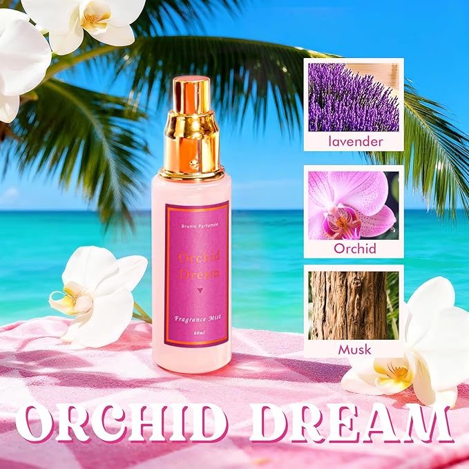 Body Spray for Women 3 Pack, Fragrance Mist Gift Set, Travel Size Each 60ml, Vanilla Orchid Lychee