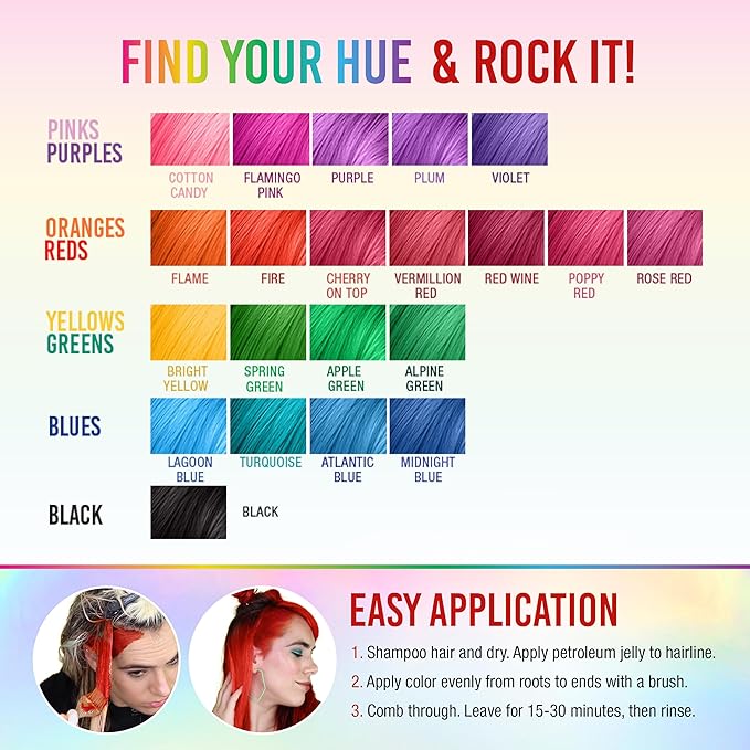 Punky Fire Semi Permanent Hair Color - Vegan & Cruelty-Free Conditioning Hair Dye, Lasts Up to 25 Washes, 3.5 fl oz