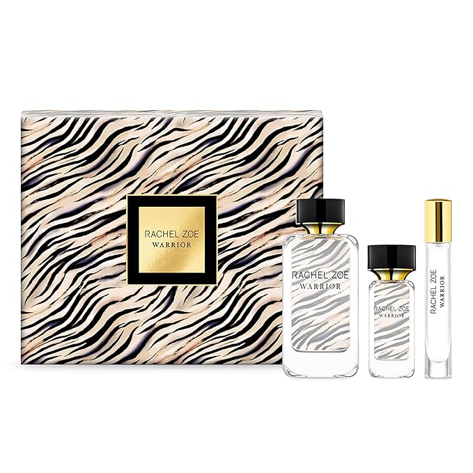 RACHEL ZOE Warrior Gift Set - Designer Perfume, Body Spray - Fruity Eau de Parfum Sprays - Ideal Gift Set for Women - 3 pc