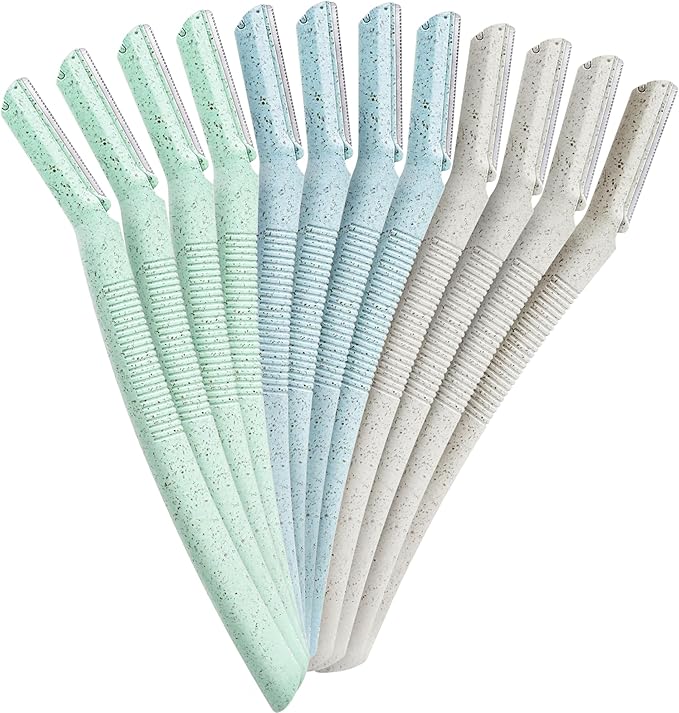ennva Eyebrow Razor for Women | Dermaplane Facial Razor for Face | Hair Trimmer Face Razor for Body Use | Multipurpose Facial Hair Removal Disposable Blades Eyebrow Shaper Tool - 12pcs