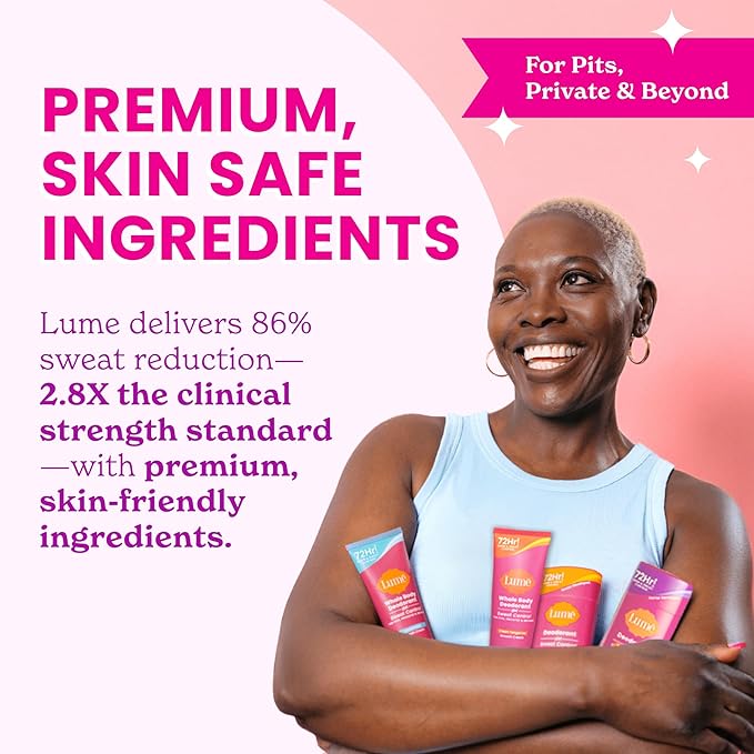 Lume Whole Body Deodorant Plus Sweat Control - Smooth Cream Tube - 72 Hour Odor And Sweat Control - Baking Soda Free, Skin Loving - 3.0 ounce (Pack of 2) (Lavender Sage)