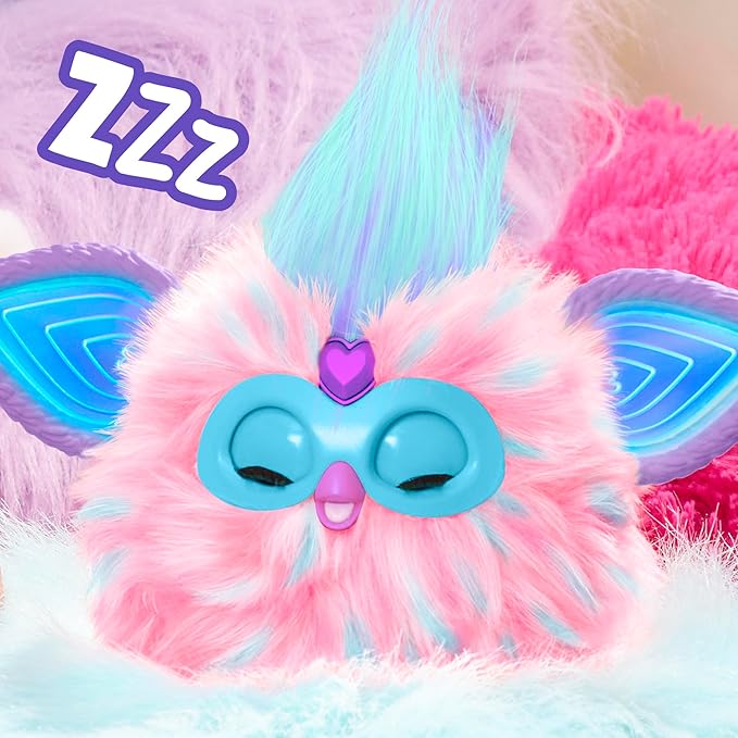 Furby Cotton Candy, 15 Fashion Accessories, Interactive Plush Toys for 6 Year Old Girls & Boys & Up, Voice Activated Animatronic, Pink & Blue (Amazon Exclusive)