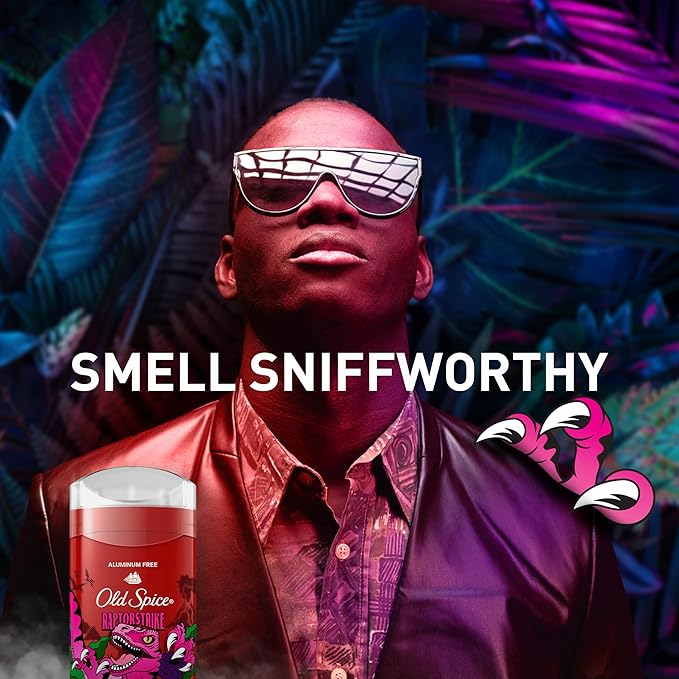 Old Spice Aluminum Free Deodorant for Men, 24/7 Odor Protection, 24/7 Freshness & Lasting Scent, Goes on Clear, Raptorstrike with Dark Berry Scent, 3.0 oz (Pack of 3)