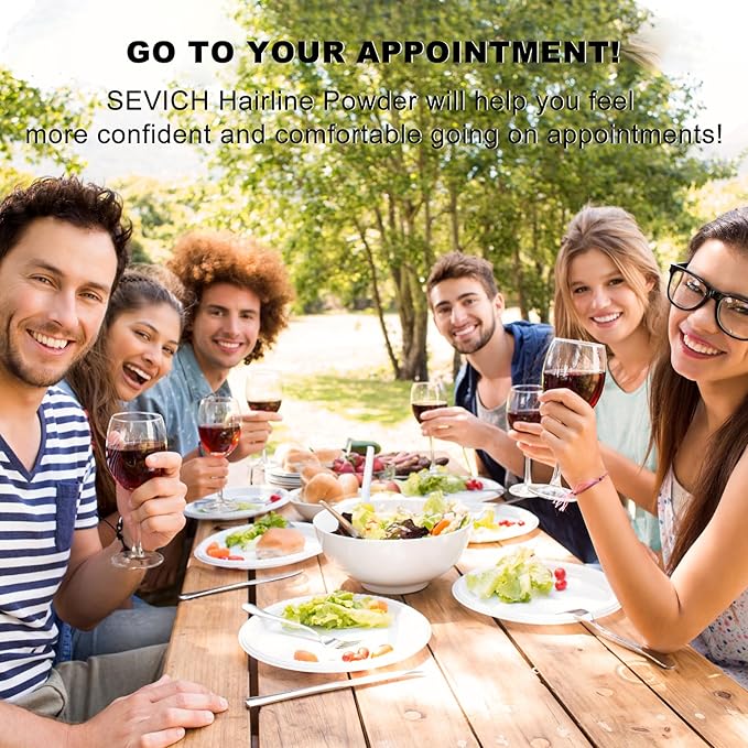 SEVICH Hairline Powder - Instantly Cover Grey Hair and Thinning Hairline, Eyebrows & Beard Line Touch Up, Windproof & Sweatproof, Auburn