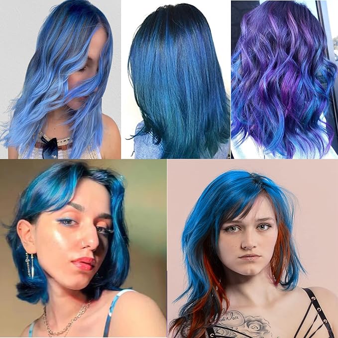 Blue Hair Color Wax, Natural Hairstyle Wax 4.23 oz, Temporary Hairstyle Cream for Party, Cosplay, Halloween, Daily use, Date, Clubbing (Blue)