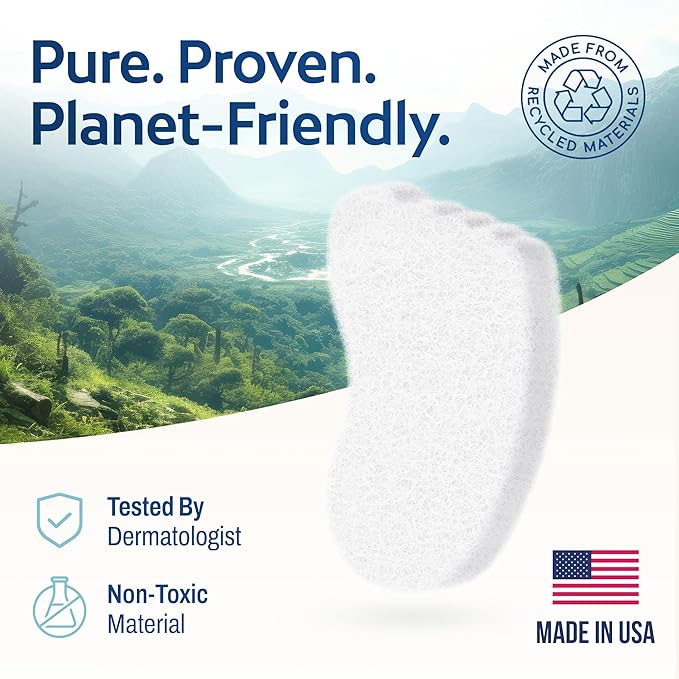 HartFelt Foot Exfoliating Sponge | Chemical-Free Foot Scrubbers for Smooth & Soft Feet | Gentle Sponge Pad for Callus Removal, Dead Skin & Cleansing | Made in USA - 2 Count
