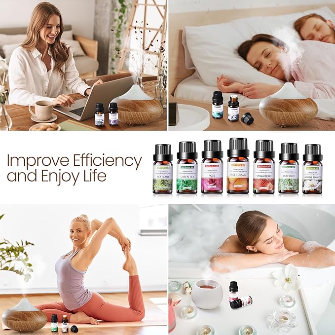 Nuanchu 60 Essential Oils Set 10ml Natural Essential Oils Aromatherapy Kit for Diffuser Humidifier Aromatherapy-Oils for Candle Bath Bombs Making