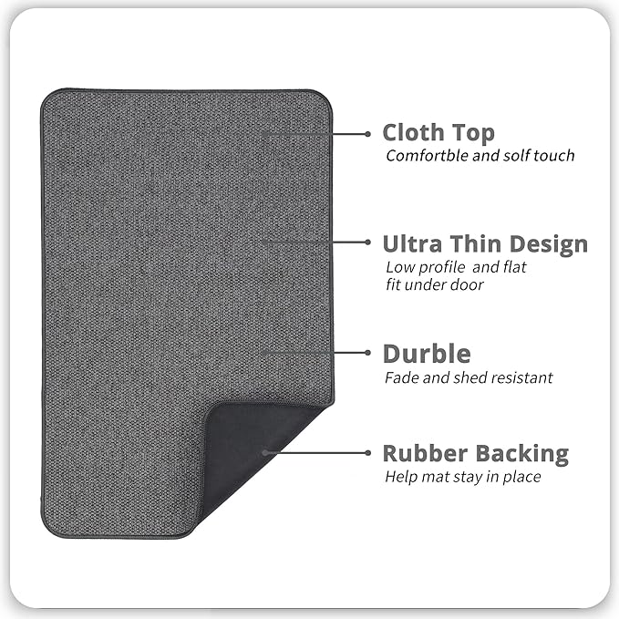 Bathroom Rugs Set 2 Pieces,Thin Bathroom Mats,Toilet Rugs,Quick Dry,Non-Slip,Machine Washable,Low Pile,Absorbent Bath Mats,Shower,Sink,Home Decor Accessories.Dark Grey,1'5"x2'3"+1'8"x2" U Shape