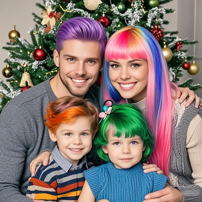 6 Color Temporary Hair Color Wax, Stocking Stuffers for Kids, Blue Green Purple Pink Orange Gray Hair Dye Natural Instant Hair Wax Color, DIY Temporary Hair Color for Kids Women Men Daily Christmas