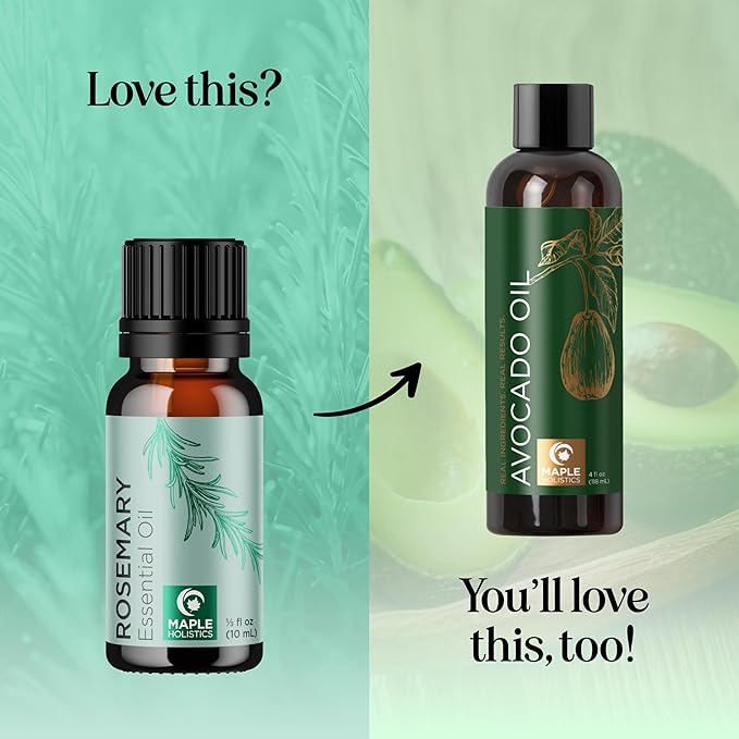 Pure Rosemary Essential Oil for Aromatherapy - Undiluted Rosemary Oil for Hair Skin and Nails - Essential Oil for Diffusers Plus Hair Oil for Enhanced Shine Cleansing and Dry Scalp Treatment