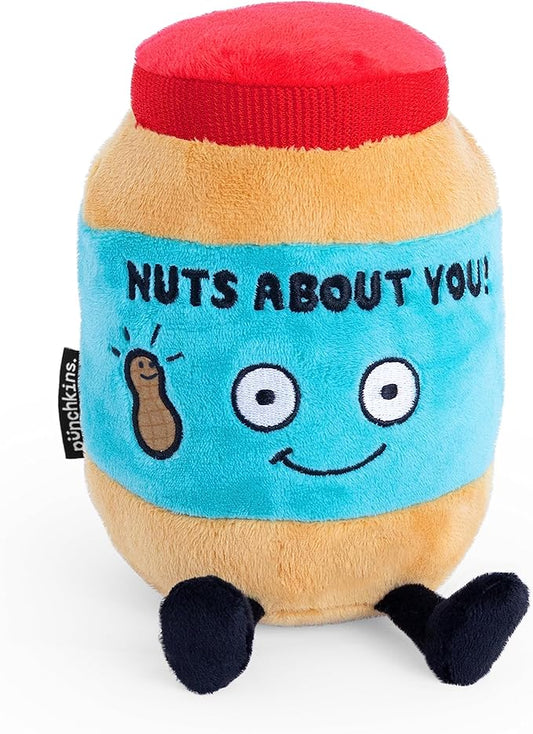 Punchkins Peanut Butter Plushie - Nuts About You Cute Peanut Butter Plush, Gift for Peanut Butter Fans, Food Plush Toy for Gifting