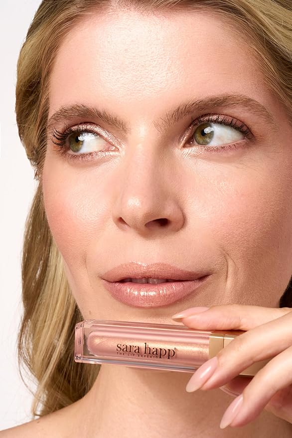 Sara Happ Rose Gold Slip Luxe Gloss with Subtle Shimmer - High-Impact Shine & Long-Lasting Wear, Nourish, Hydrate, and Heal Your Lips, 0.21 fl. oz.