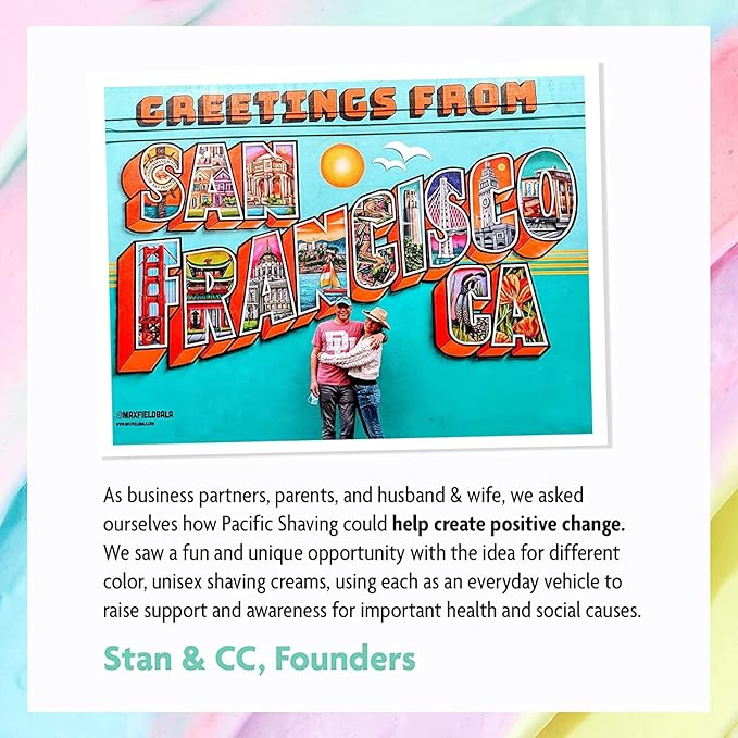 Pacific Shaving Company Green Shaving Cream - Foaming Colorful Shaving Cream - Hydrating, Redness Reducing + Irritation Free Shave Cream (7 Oz)