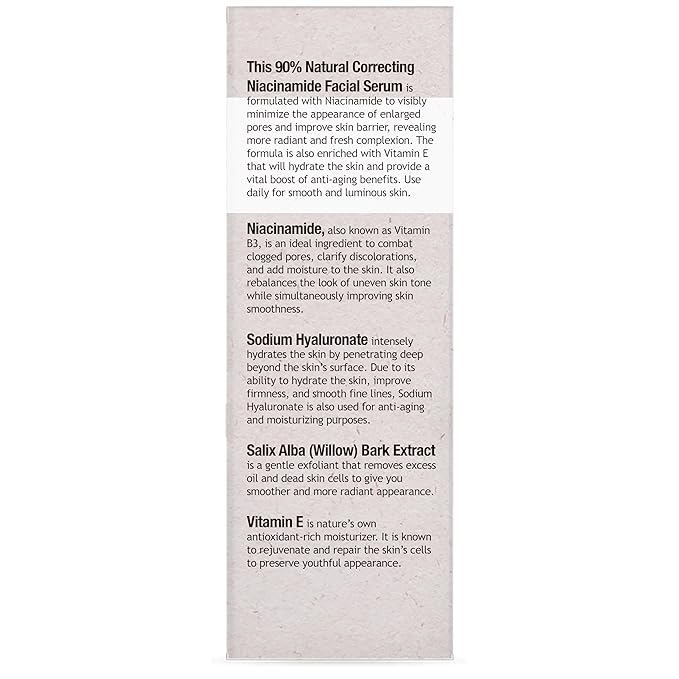 Purifect Niacinamide Serum for Face – Dark Spot Corrector, Tightens Skin & Minimizes Pores – Made in USA – With Vitamin E & Hyaluronate to Hydrate, Smooth Fine Lines & Support Radiant Complexion