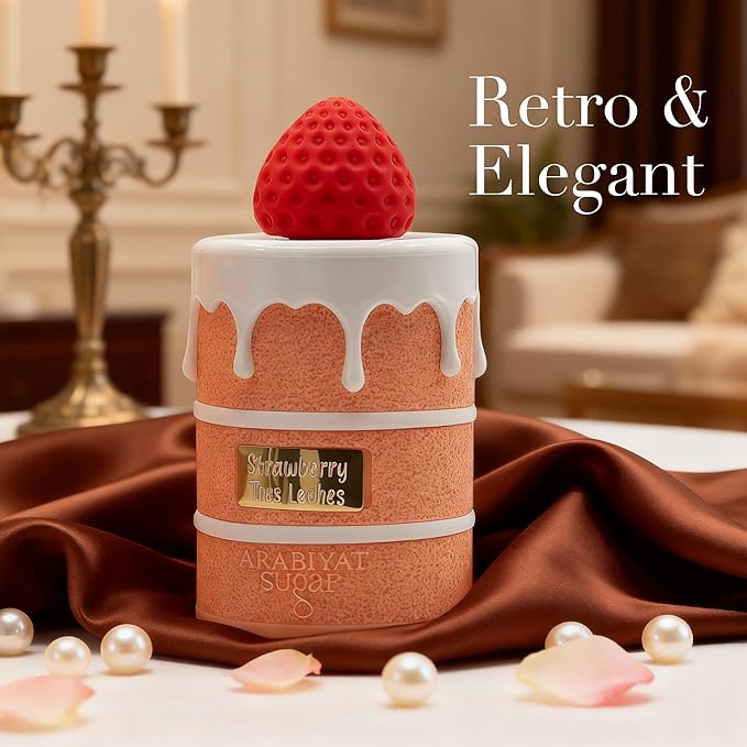 Strawberry Tres Leches Perfume for Women, Fruity Gourmand Scent with Strawberry & Marshmallow, Long Lasting Delicate EDP, 3.4 Fl Oz