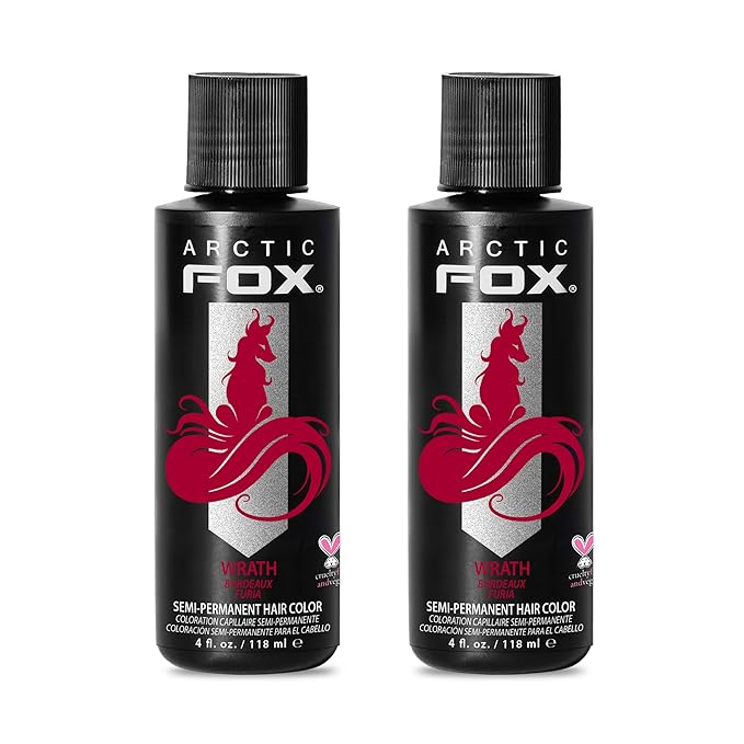 Arctic Fox Semi-Permanent Hair Dye, Vegan & Cruelty-Free, Ammonia-Free, Conditioning, Vibrant Red Color, WRATH, For All Hair Types, 4 Fl Oz (Pack of 2)
