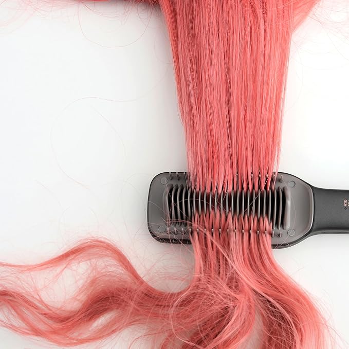 SWIE Maxistrait Hair Straightener Brush. Smooth, Shiny, Frizz-Free Healthy in Minutes. for All Types and Textures, Great for Colored Hair, Adjustable Heat Settings, Anti-Burn Technology