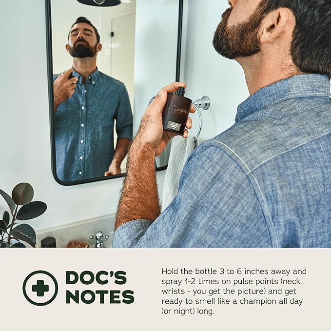 Dr. Squatch Natural Cologne for Men - Scent-Lock Technology and Sustainably-Sourced Ingredients - Midnight Birch Cologne (1.7 fl oz)