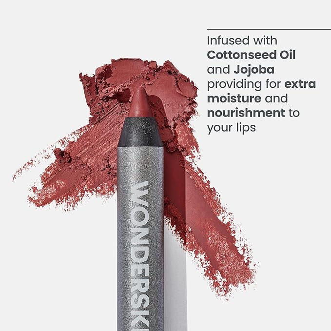 Wonderskin Lipliner Pencil - 360 Contour Lipliner, Long Lasting, Sharpenable, Waterproof and Transfer-Proof Nude Lip Liner Pencil (Ruby)