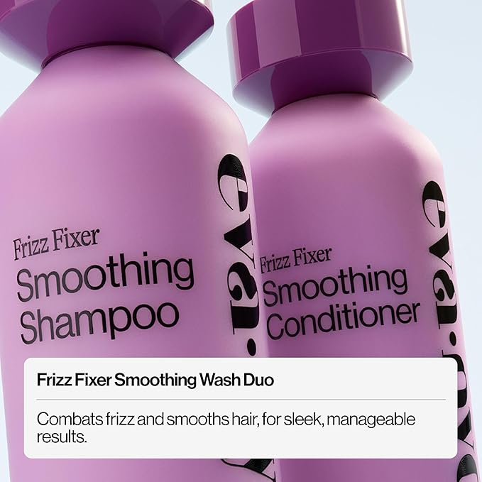 Eva NYC Anti-Frizz Shampoo and Conditioner Set with Argan Oil + Sunflower Seed Oil - Soft, Shiny, Nourished Hair - Frizzy, Medium to Thick Types - Sulfate-Free - Vanilla Scent - 10 fl oz (Pack of 2)