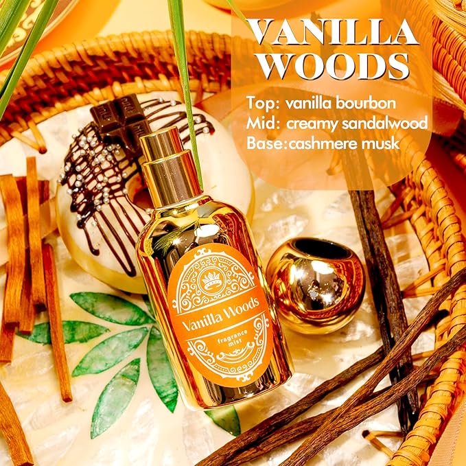 Body Spray for Women, Fragrance Mist, 3 Pack Travel Size Set, 60ml/2.1 fl oz, Vanilla Woods, Cloud Serenade, Jasmine Breeze