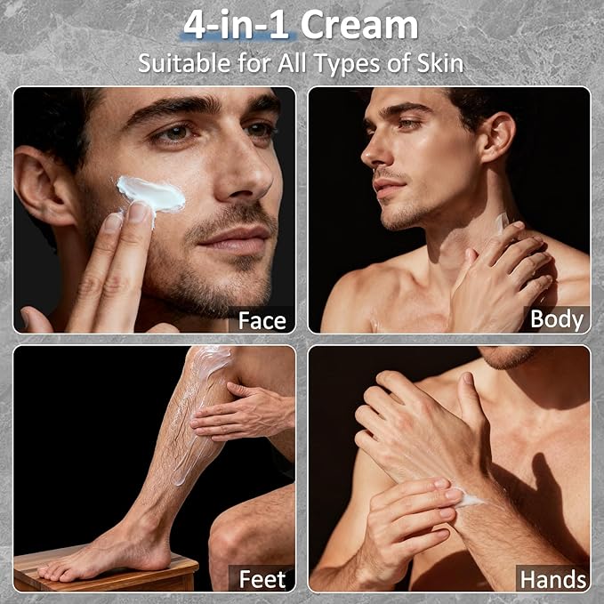 Beef Tallow Balm for Men, Grass-Fed Beef Tallow Face Moisturizer Cream - Anti-Aging Hydrating Nourishes Smooths Wrinkles for All Skin Types Mens Skin Care - Unscented 4.23 oz