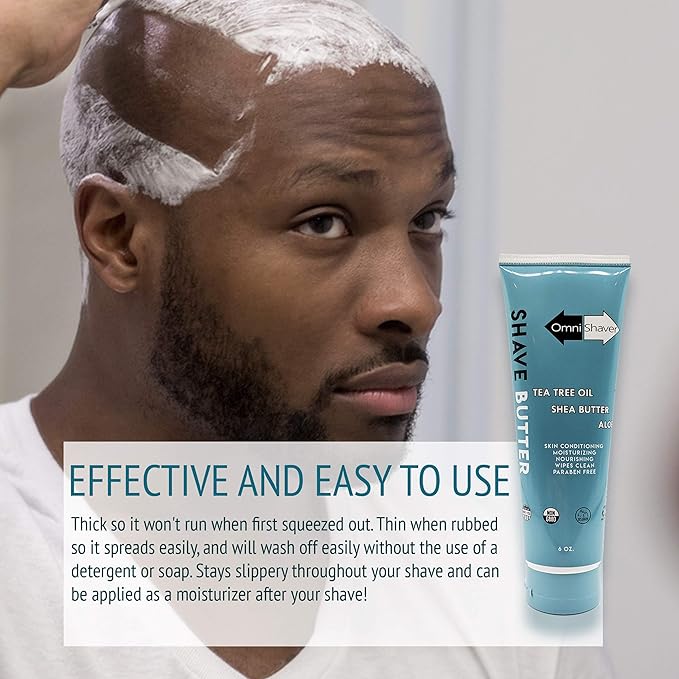 OmniShaver Shave Butter – Moisturizing Shaving Cream for Men & Women | Sensitive Skin Formula | Travel Size 6 oz | Aloe, Tea Tree & Shea Butter - Pack of 6