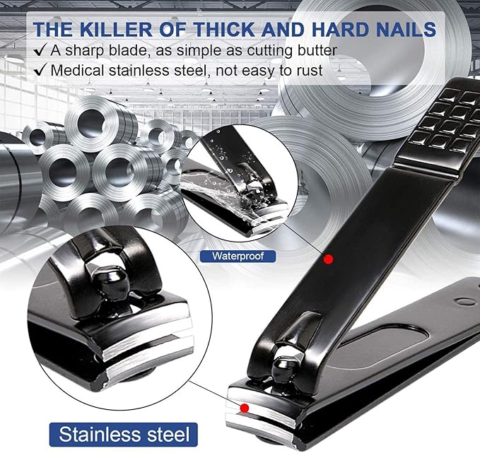 Manicure Pedicure Kit Nail Clippers Set 18 in 1 High Precision Stainless Steel Cutter File Sharp Scissors for Men & Women Fingernails & Toenails Vibrissac Scissors with Stylish Case (navy_8in1)