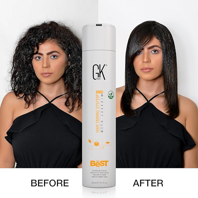 GK HAIR Global Keratin The Best (33.8 Fl Oz/1000ml) Smoothing Keratin Hair Treatment - Professional Brazilian Complex Blowout Straightening For Silky Smooth & Frizz Free Hair