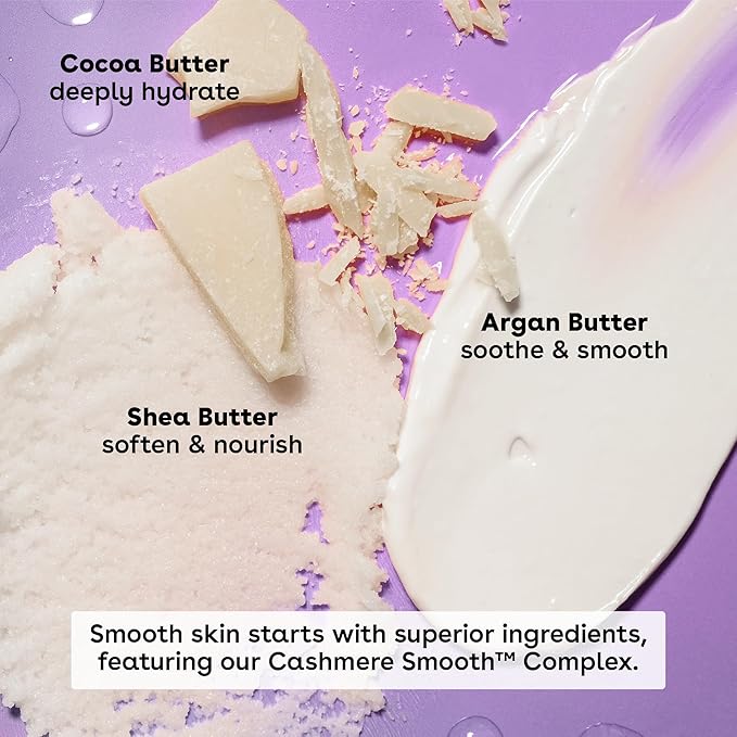 eos Cashmere Whipped Oil Body Butter, Vanilla Cashmere, 72 Hour Weightless Moisture For Dry Skin, Rich Formula and Deep Hydration, Body Care, 10 oz