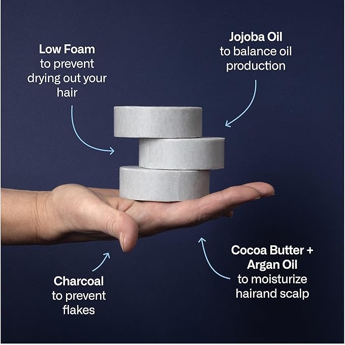 Modern Mammals Light Shampoo Bar - Gentler Wash for Better Hair, Minimalist Hair Care for Men, Low Lather, Conditioner, Sensitive Scalps, No Poo, Vegan, Natural Ingredients, Fragrance-Free (2.4oz Bar)