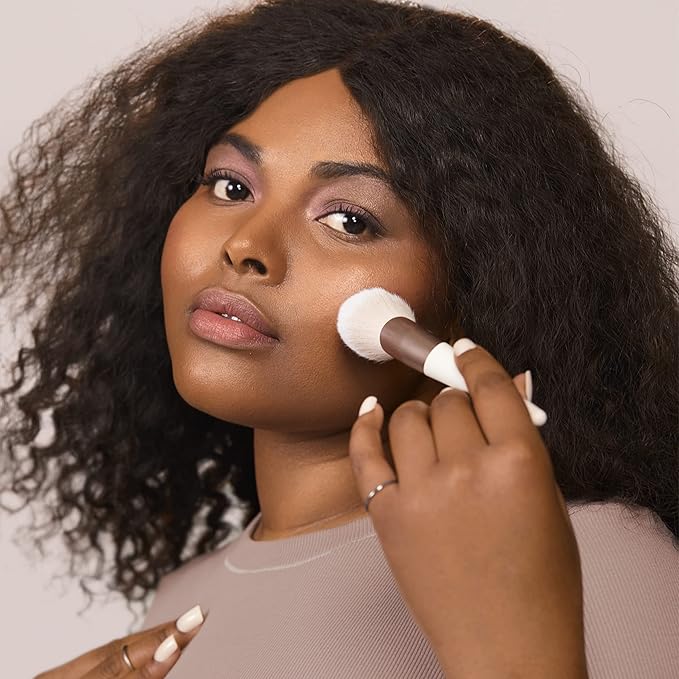 EcoTools Luxe Plush Powder Makeup Brush for Blush & Bronzer, Works Best With Powder Makeup, Luxurious and Glamorous, Eco-Friendly Premium Brush, Synthetic Bristles, Pink, 1 Count (Pack of 8)