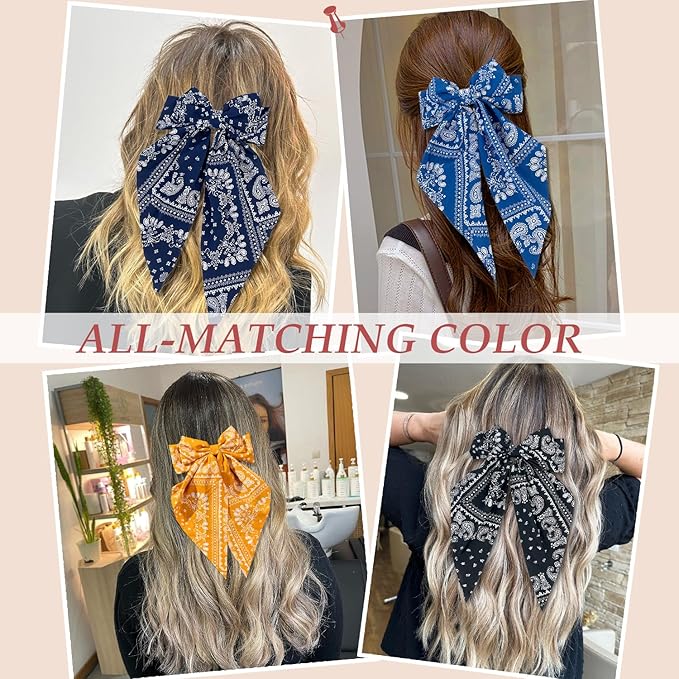 Nonslip Hair Bows Claw Clips for Women & Girls - 6 PCS Big Bow-Knot Clips for Thick & Thin Hair