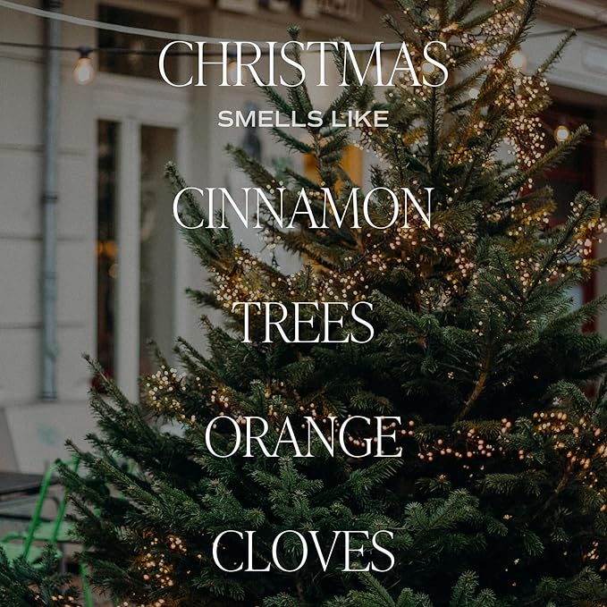 Sweet Water Decor Christmas Scented Candle - Cinnamon, Trees, Orange, and Clove Scented Winter Candle - Christmas Candles and Decor for Home - 9oz. Clear Jar Soy Candle, Made in The USA