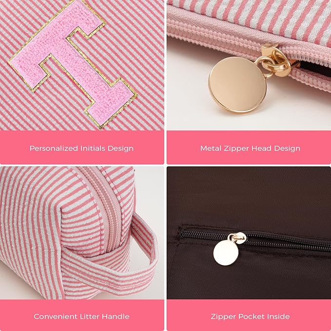 Teacher Appreciation Gifts,Thank You Gifts from Students,Birthday Teacher Retirement Gifts for Women,Teachers Day Gift Ideas,Makeup Bag Set Cosmetic Bag - Peach,T