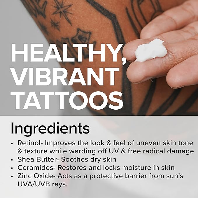 Tattoo Care Favorites Kit (3 Piece) - Enhance Balm, Replenish Daily Body Lotion & Defend Mineral Sunscreen SPF 30 - All Skin Types/Full Coverage Tattoo Care Kit