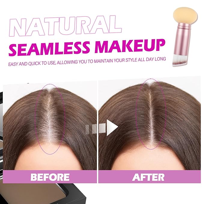 Acomler Root Touch Up Powder, Hairline Powder for Thinning Hair, Root Touch Up Hair Color, Gray Hair Coverage for Women Men Cover Up, Hair Loss Concealer Includes Makeup Brush (Light Brown, 0.42oz)